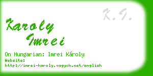 karoly imrei business card
